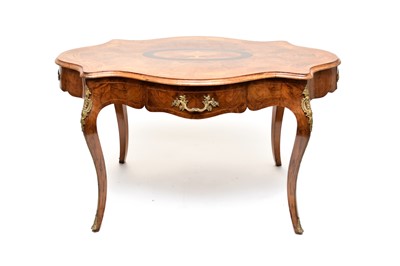 Lot 292 - A Victorian, Louis XV style, marquetry and inlaid walnut veneered and gilt metal mounted table