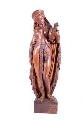 232 - Thomas Henry Kendall: an important large carved oak figure of a maiden