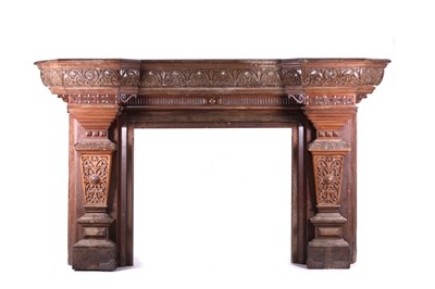 Lot 495 - Thomas Henry Kendall: a large carved stained beech fire surround from the Chapel Street showroom