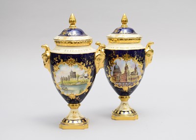 Lot 550 - Four Coalport limited edition Royal Commemorative vases