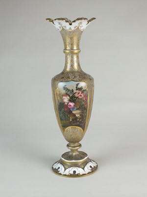 Lot 227 - Bohemian overlay glass vase, circa 1870