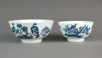 Lot 289 - Worcester and Caughley 'Birds in Branches' bowls, circa 1775-85