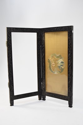 Lot 616 - A Chinese silk embroidered screen panel and further frame, 19th century