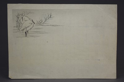 Lot 641 - Shibata Zeshin (1807-1891), Crows Flying, and further Japanese woodblock prints