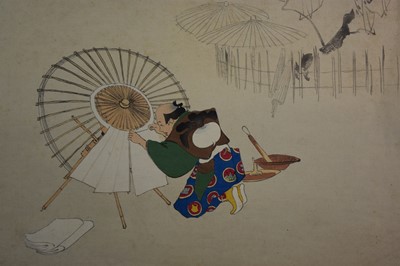 Lot 641 - Shibata Zeshin (1807-1891), Crows Flying, and further Japanese woodblock prints