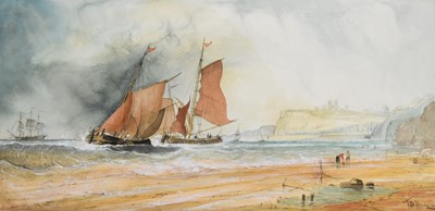 Lot 423 - Thomas Bush Hardy (1842-1897) Coastal Watercolour