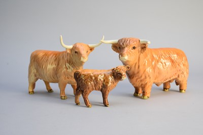 Lot 560 - Beswick Highland Cattle family group