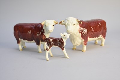 Lot 561 - Beswick Hereford Cattle family group