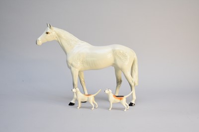 Lot 168 - Beswick racehorse and two hounds