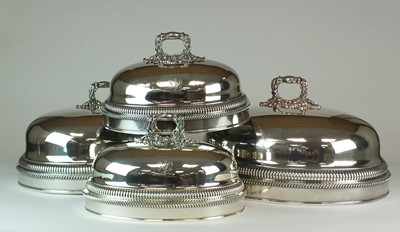 Lot 228 - Six silver plated dish covers