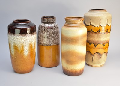 Lot 181 - Four West German fat lava vases