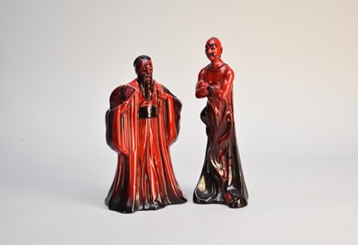 Lot 199 - Royal Doulton flambe figures of 'Genie' HN2999 and 'Confucius' HN3314