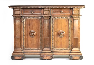 Lot 365 - An 18th century Italian, Renaissance style, walnut cabinet