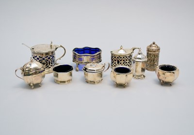 Lot 30 - A collection of silver cruets
