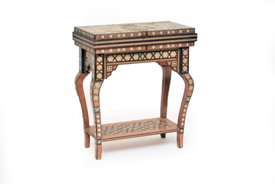 Lot 379 - A 20th century, Syrian inlaid games table, Damascus