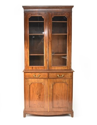 Lot 376 - A George III mahogany bookcase cabinet