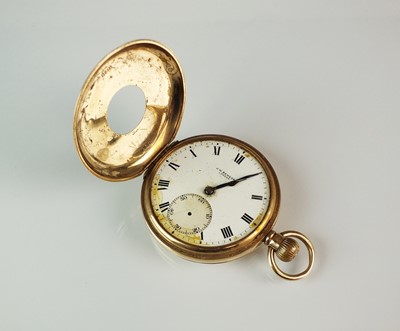 Lot 160 - A Gentleman's 9ct gold half hunter pocket watch
