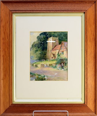 Lot 133 - Thomas Mackay (British, 1851-1920), a village scene, watercolour