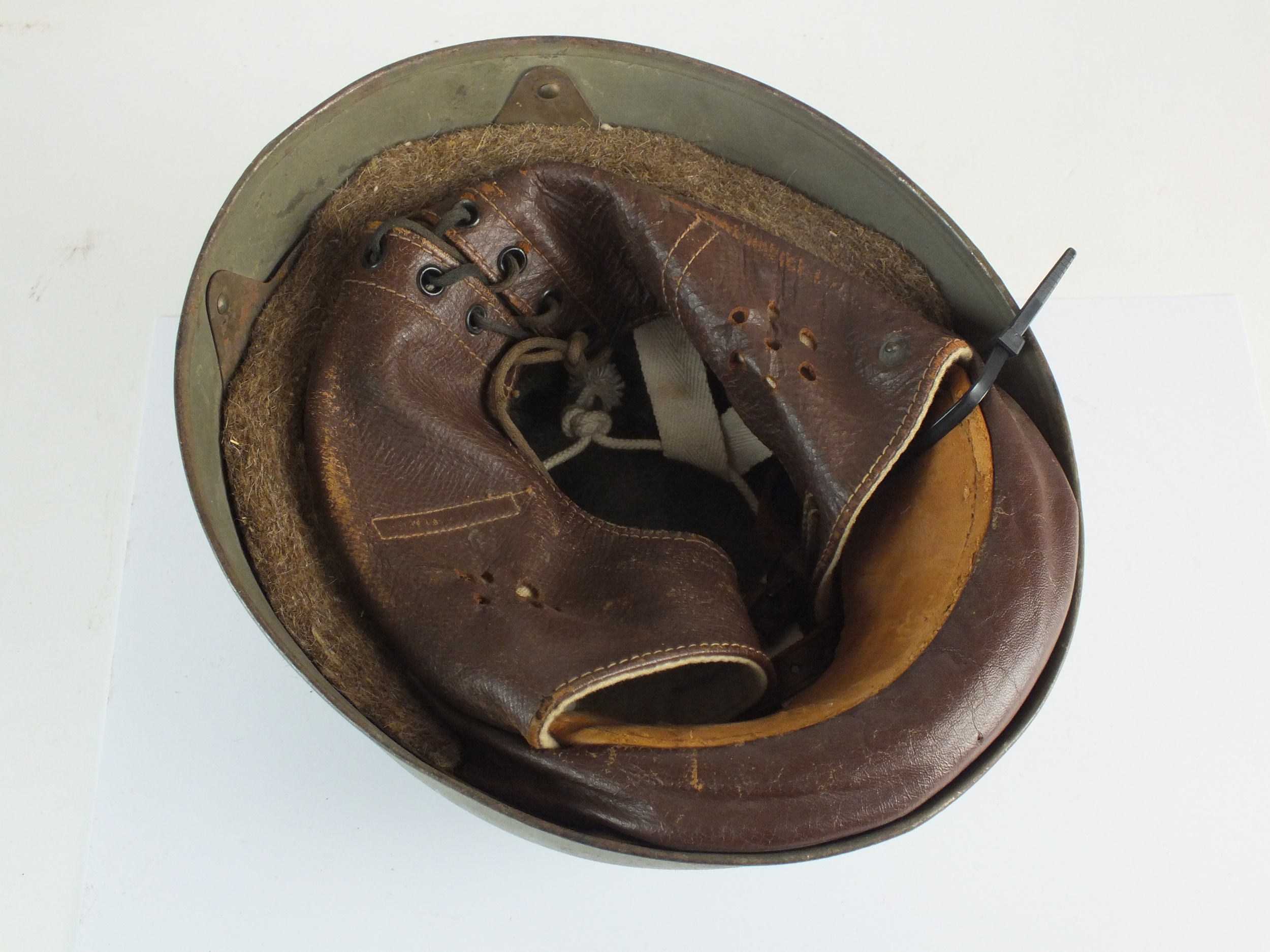 Lot 34 - WW2 British Dispatch Rider’s helmet by Briggs