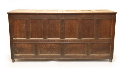 Lot 818 - A large 19th century oak, 6-panelled coffer