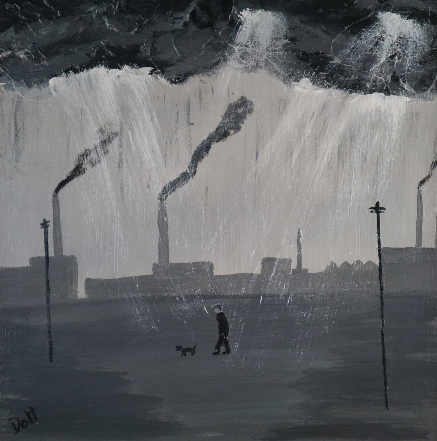 Lot 47 - Vincent Dott (British Northern School) Man, Dog and Industry
