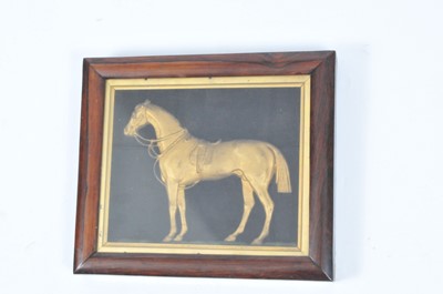 Lot 236 - A 19th century framed gilt cast metal plaque of a hunter