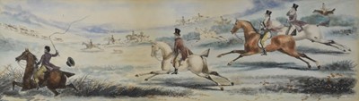 Lot 211 - A set of 8 hand coloured mixed method hunting prints