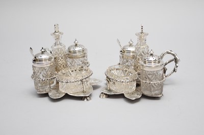 Lot 215 - A pair of silver plated novelty condiment sets