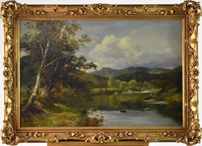 Lot 265 - David Bates (British, 1840-1921), 'A Pool on the Llugwy', oil, 61.5cm x 92cm