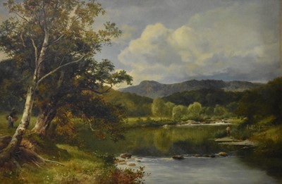 Lot 265 - David Bates (British, 1840-1921), 'A Pool on the Llugwy', oil, 61.5cm x 92cm