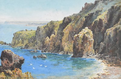 Lot 425 - Arthur Suker (British, 1857-1940), a coastal scene, watercolour, 28.5cm x 44cm