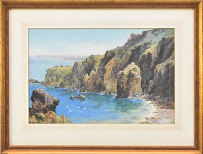 Lot 425 - Arthur Suker (British, 1857-1940), a coastal scene, watercolour, 28.5cm x 44cm