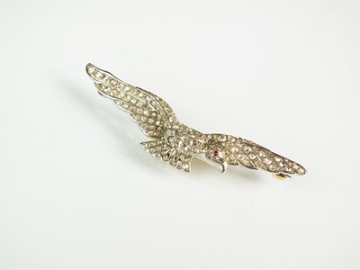 Lot 107 - A rose cut diamond eagle brooch