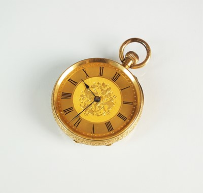 Lot 150 - A 19th century yellow metal lady's fob watch