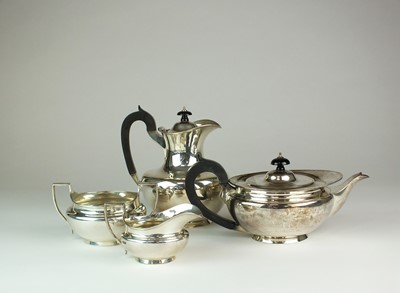 Lot 16 - A four piece silver tea service