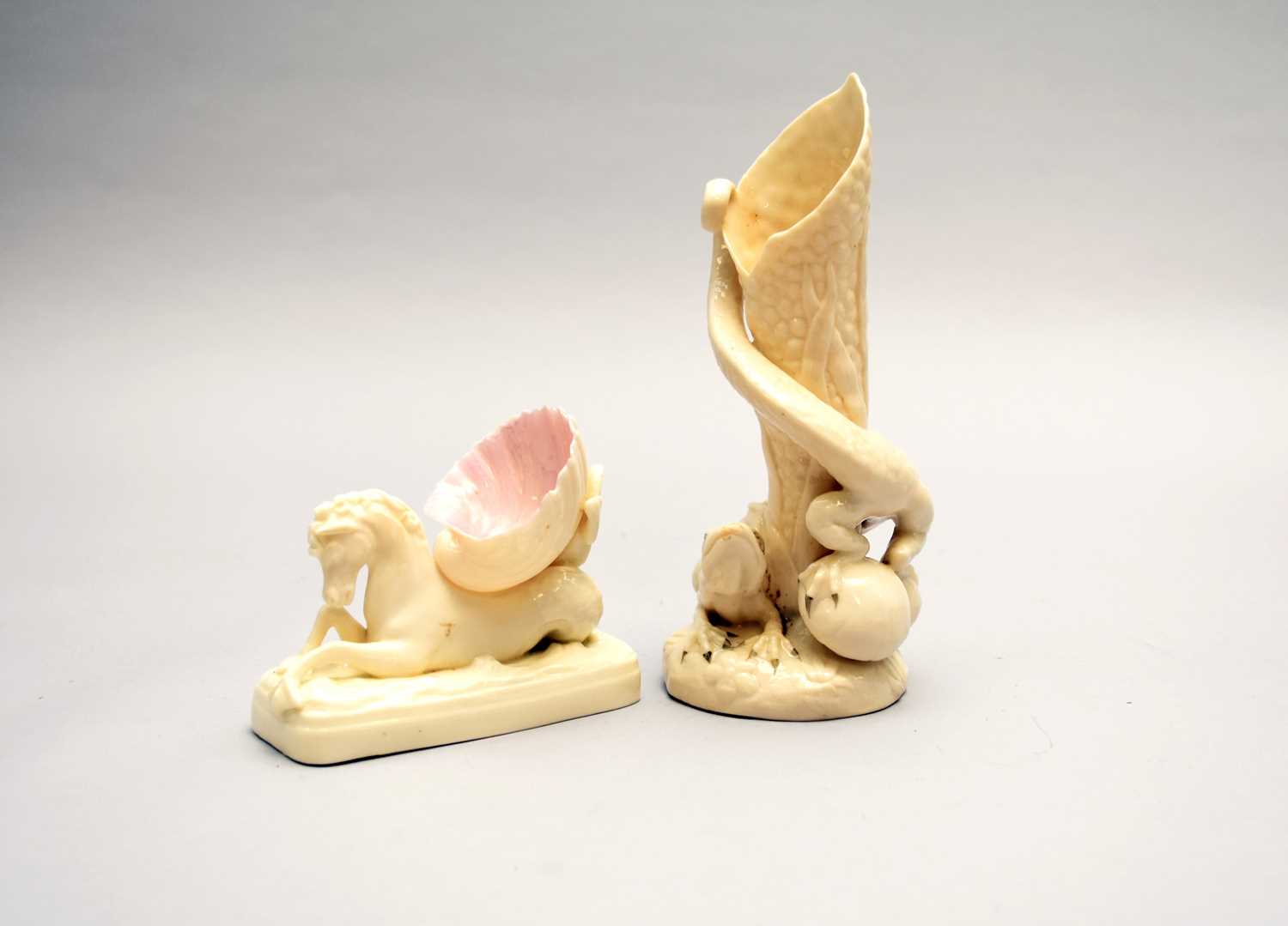 Lot 486 - Two Belleek vases, First Period