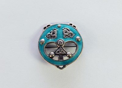 Lot 324 - An Iona silver and enamel Celtic design brooch by Alexander Ritchie