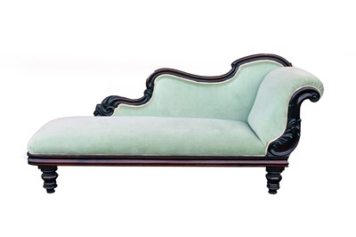 Lot 812 - A late Victorian mahogany upholstered chaise longue