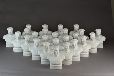 Lot 67 - A collection of 25 bisque porcelain busts of Mao Zedong, circa 1966-67