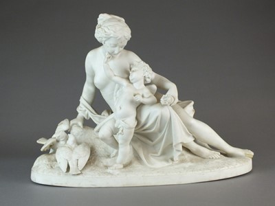 Lot 295 - Rare Minton parian group of Venus and Cupid