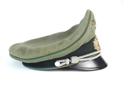 Lot 141 - German Third Reich Jaeger (Light Infantry) Officer's cap, battle-worn