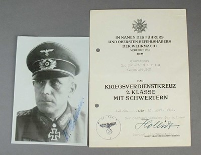 Lot 167 - A group of German bestowal certificates to Dr Hubert Wirtz, with personal photograph album