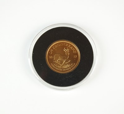 Lot 211 - A South Africa gold quarter ounce uncirculated Krugerrand