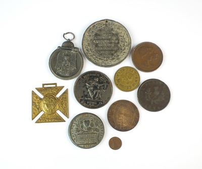 Lot 376 - A collection of ten medallions and tokens