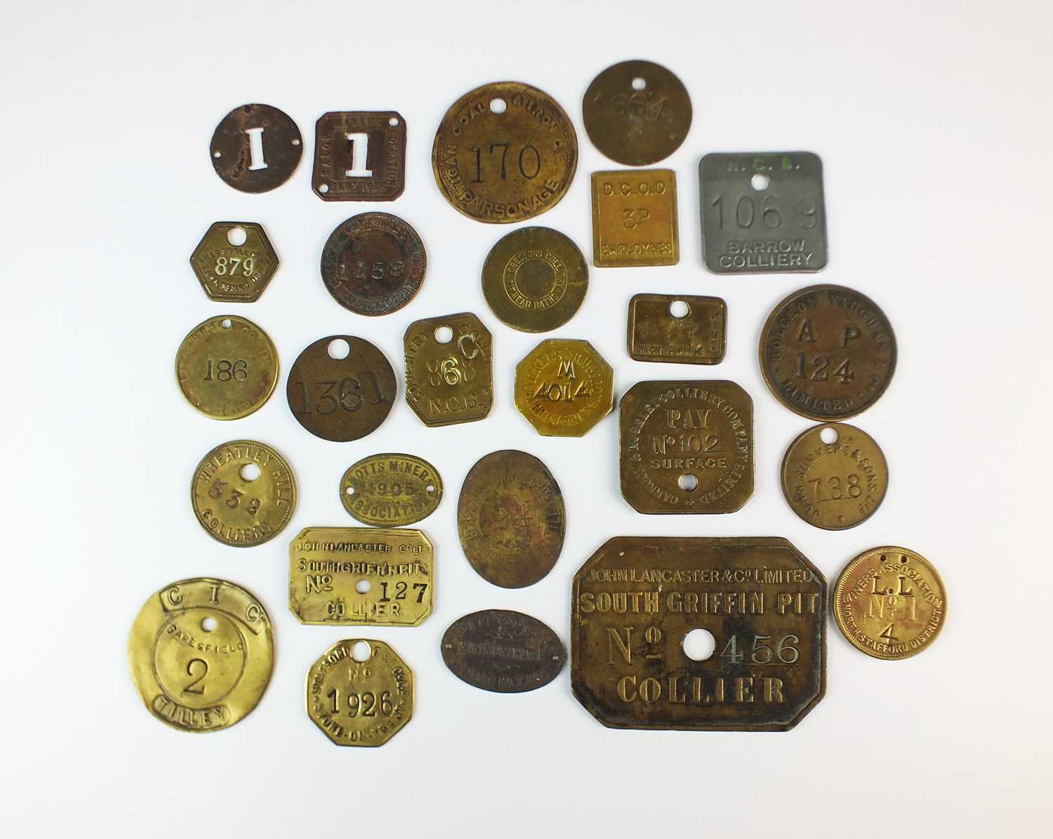 An assorted collection of forty-five colliery and associated tokens and ...