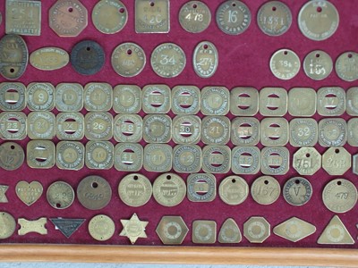 Lot 226 - A collection of brass and white metal colliery and associated tokens and checks