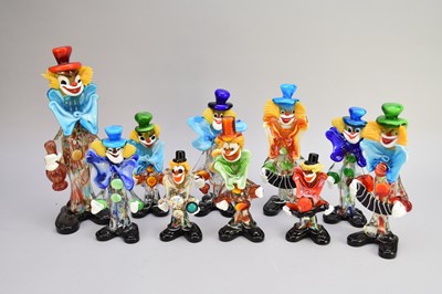 Lot 526 - Twenty-five Murano glass clowns