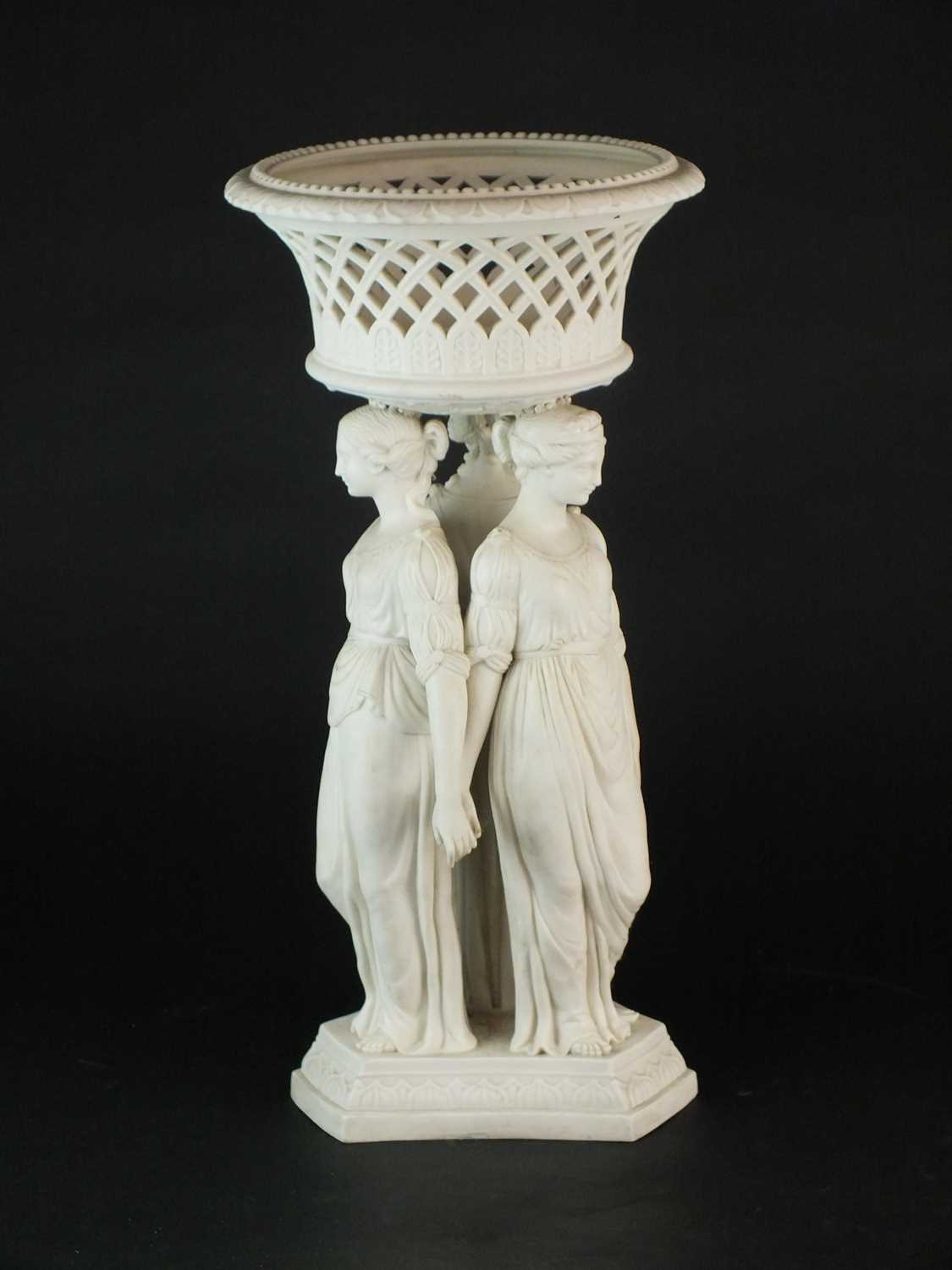 Lot 213 - Copeland 'Three Graces' parian centrepiece