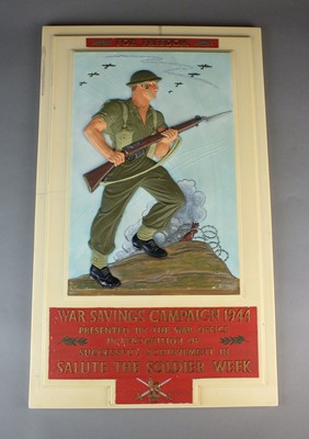 Lot 40 - Four WW2 War Savings Campaign bakelite plaques