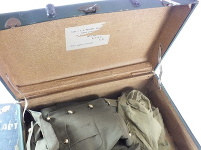 Lot 25 - Two British military officers' trunks with jacket named to Captain I.J.R Bennett, 5th Fusiliers